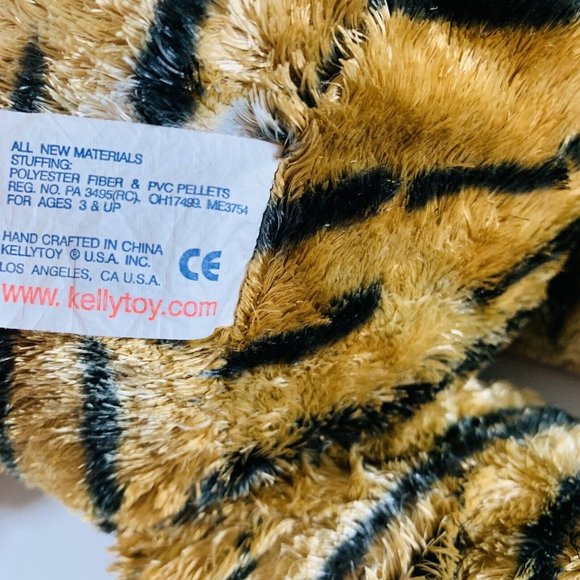 VTG Kellytoy Tiger Orange Striped Stuffed Animal 21” Plush Bow Tie Cuddle Toy - Picture 10 of 13